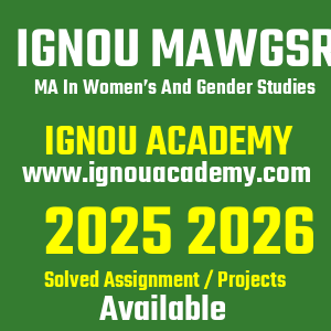IGNOU MAWGSR SOLVED ASSIGNMENT 2025 2026